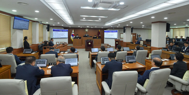 제267회 논산시의회 임시회 폐회 전경