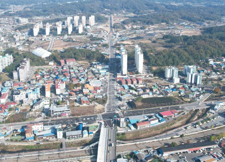 사진1) 장야~상야간 도시계획도로 개통