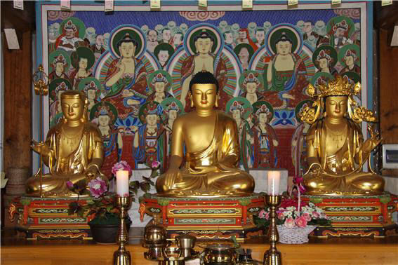 소림사 석가모니불과 좌우 관음 · 지장보살(2007)