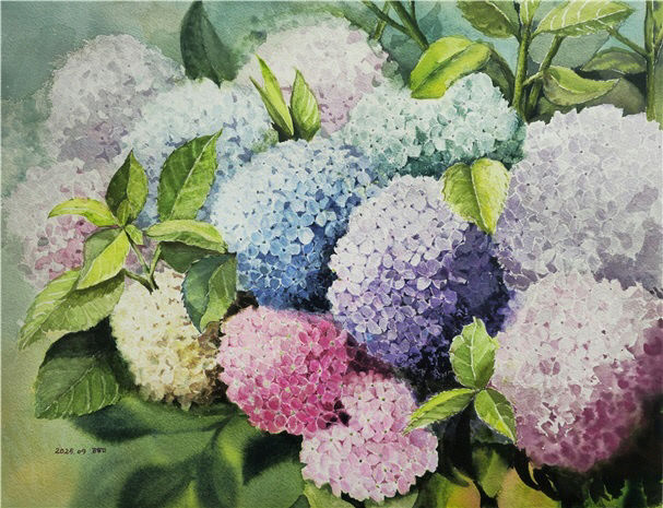 붓끝에서 피어난 평생학습, '꿈나무 수채화 동아리전'개최