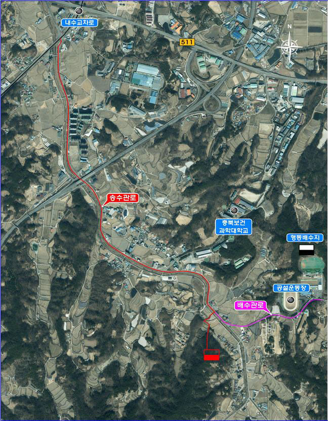 02.1 청주시, 내수읍에 덕암배수지 신설 추진. 사진(위치도)