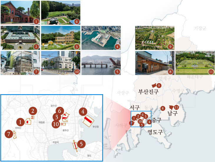 피란수도 부산유산 11개소 현황.부산시 제공