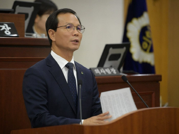 조병옥 음성군수 시정연설 자료사진.(음성군 제공)