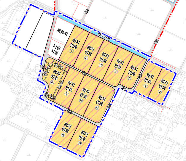 딸기산업 스마트팜 단지 분양 구획도