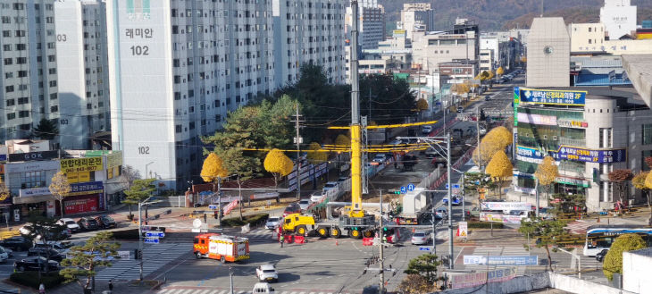 251126 임광사거리 임시 회전교차로 운영1