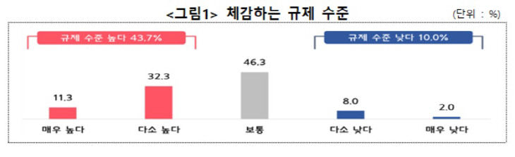 체감하는 규제 수준
