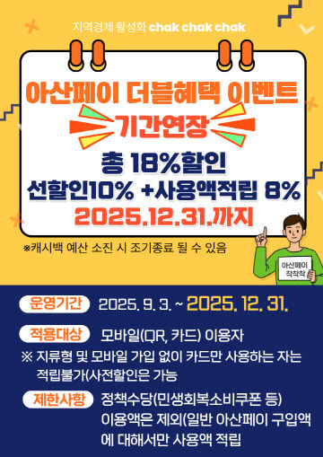 3. 아산시, “아산페이 ‘18% 마지막 혜택’