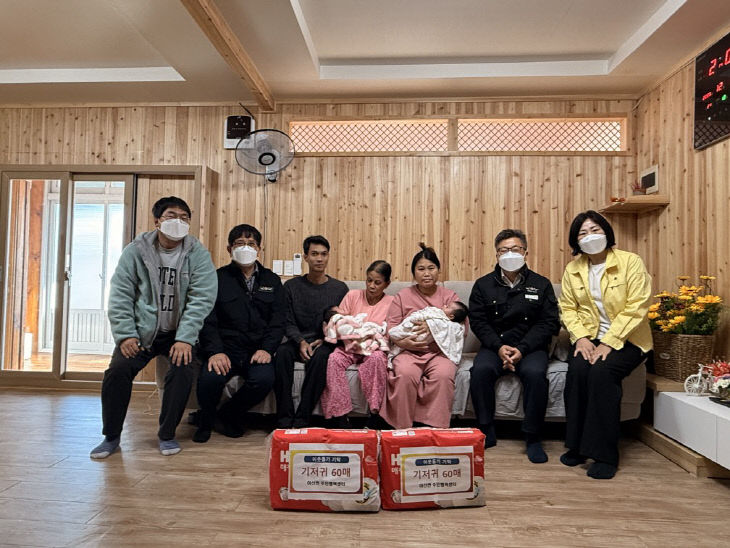 아산면 출산가정, 격려 방문