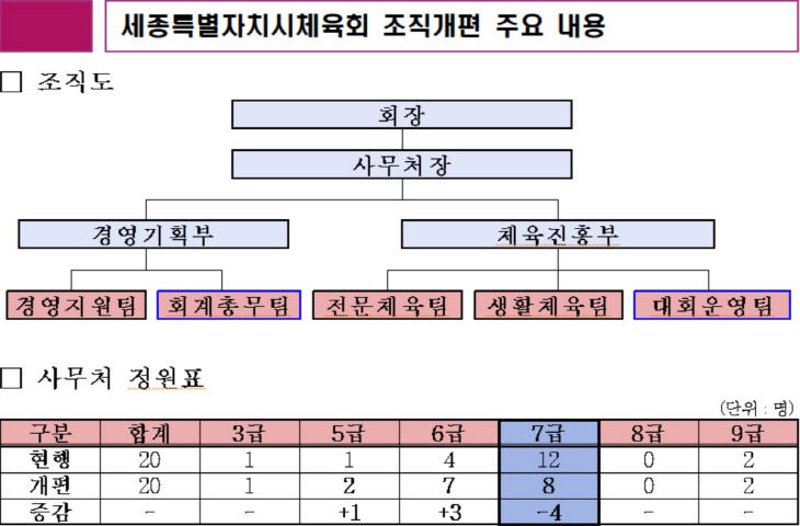 시체육회 조직개편