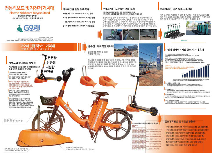 .전동킥보드거치대 겸 자전거보관대-고오래