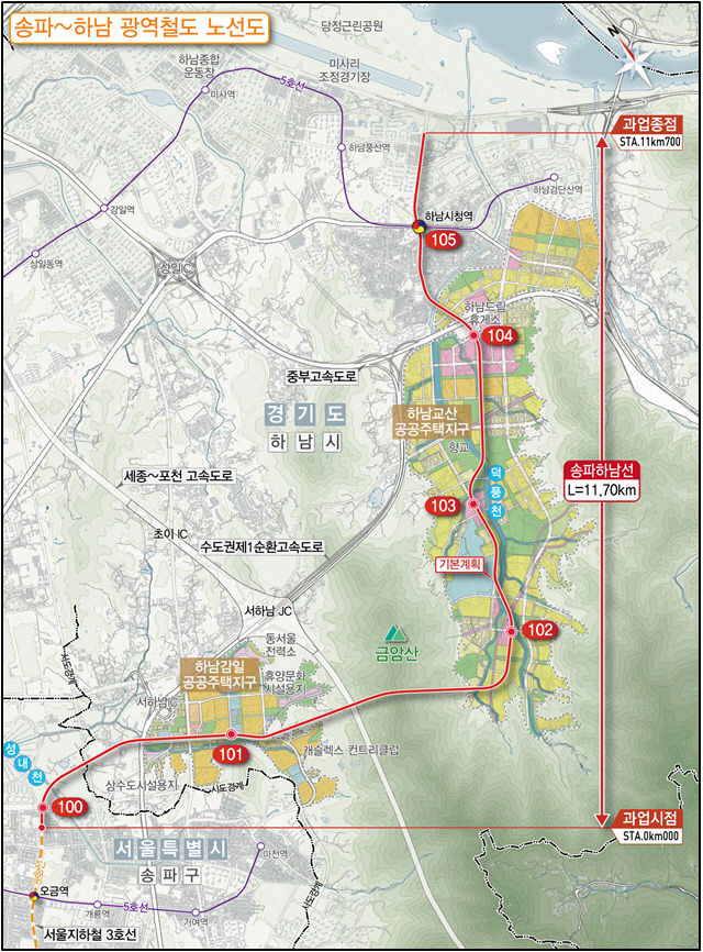 송파하남선 위치도
