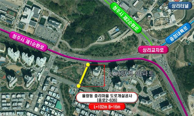 청주시, 월명로·율량동 중리마을 도로 조기 개통.