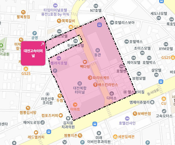 대전고속버스터미널 회식상권