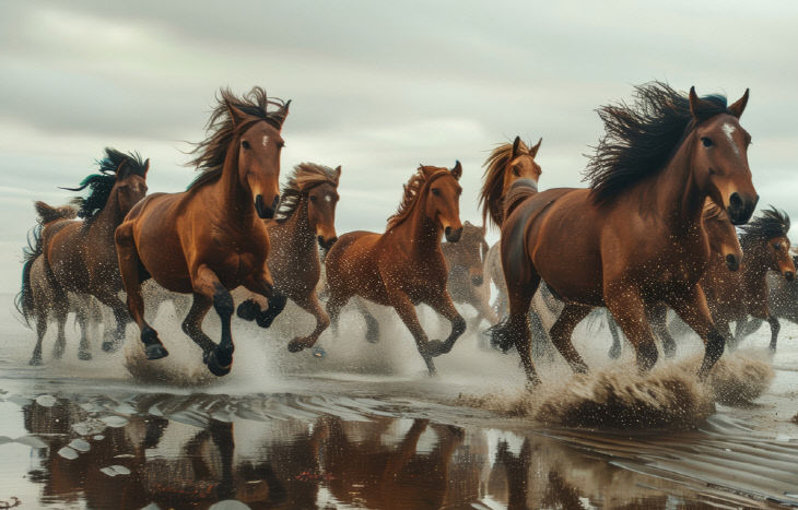 Feel the Moment: Majestic Horses Galloping on the Beach