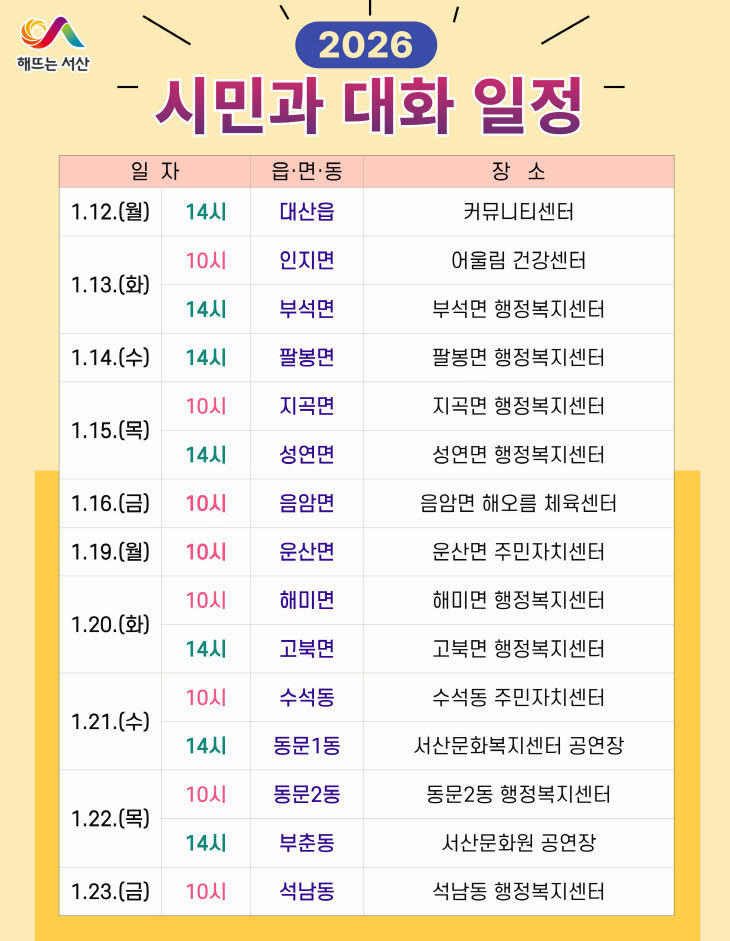 1. 2026년 시민과 대화 일정표