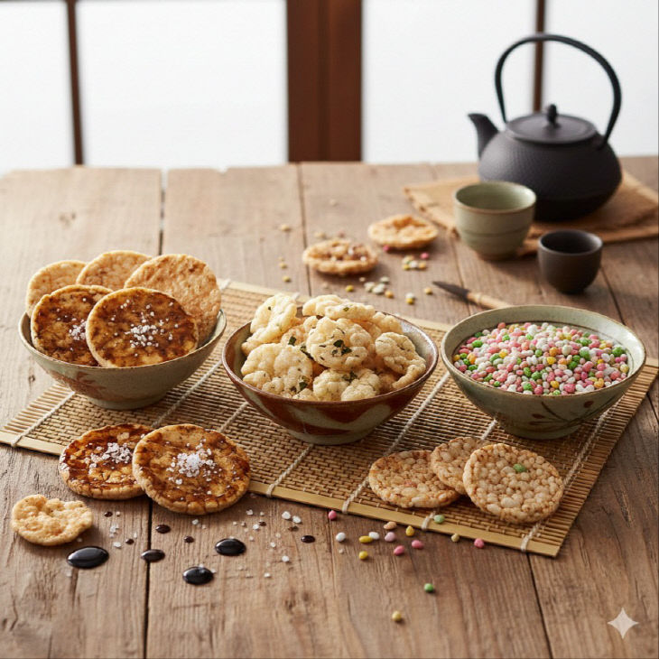 일본의 바삭한 맛, 쌀과자 삼형제 _센베이