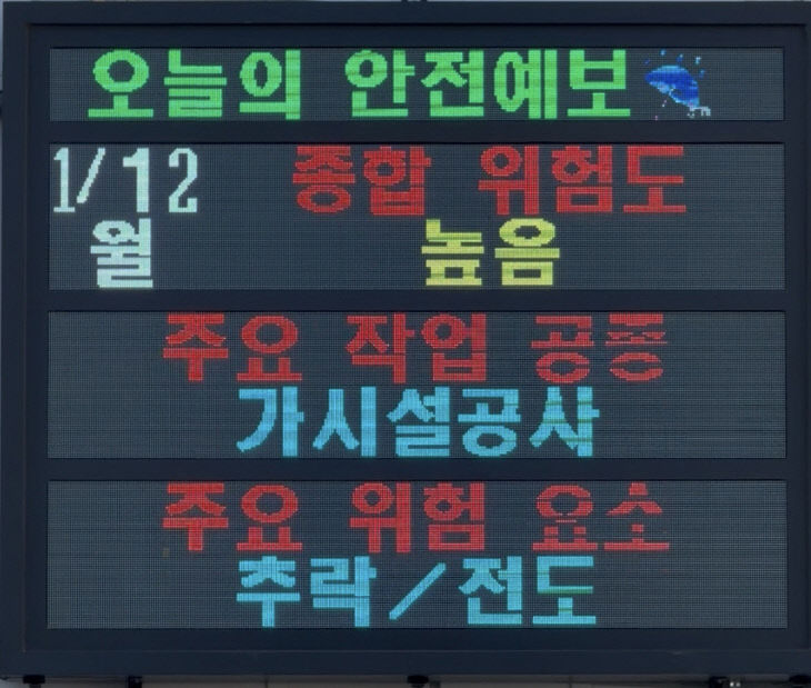 [붙임2] 1월 12일 전자현황판 사진