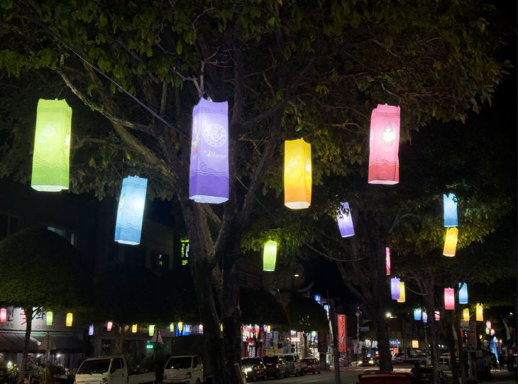 보도 1) 단양 시내에 설치된 삼족오등(1)