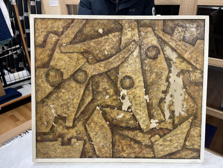 안승각, 투쟁(鬪爭), 1971, 캔버스에 유채,