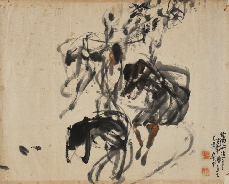 이석우, 광복절, 1969, 종이에 먹, 색, 청주시립미술관 소장