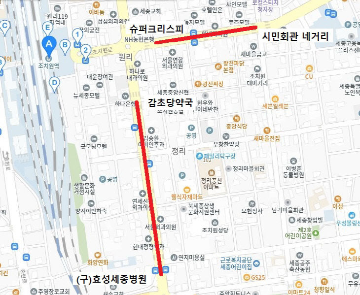 2026년 설 명절 전통시장 유예 위치도(교통정책과)