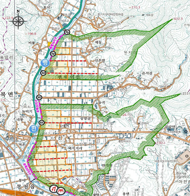 농업정책과(은지,상동지구 위치도 및 수혜 구역)