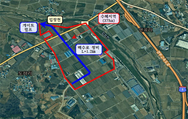 농업정책과(성환읍 도하지구 위치도 및 수혜구역)
