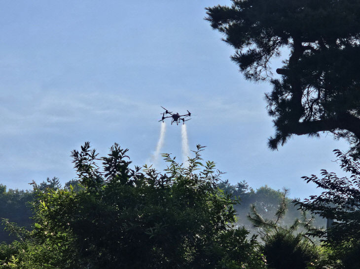 밤나무해충 드론방제 사진 (2)