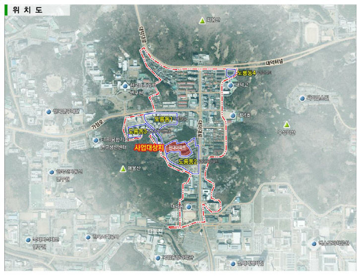 도룡동5구역(가칭) 위치도
