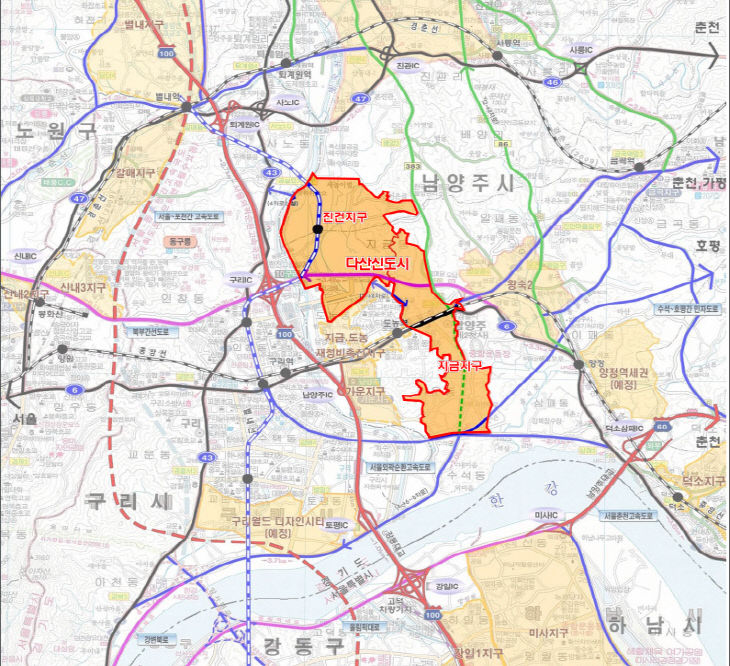 다산신도시 위치도