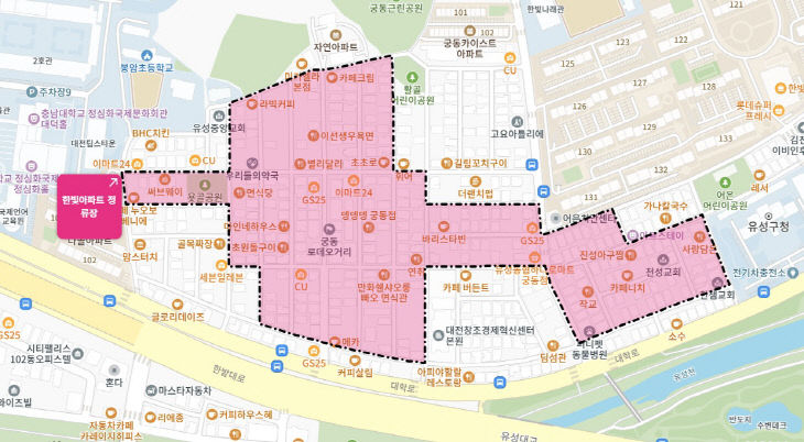 한빛아파트 정류장 MZ상권