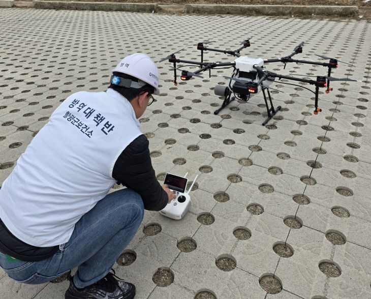 사진자료(드론 방역 사전 점검 모습)