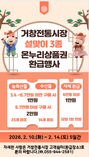 거창전통시장 설맞이 온누리상품권 환급행사