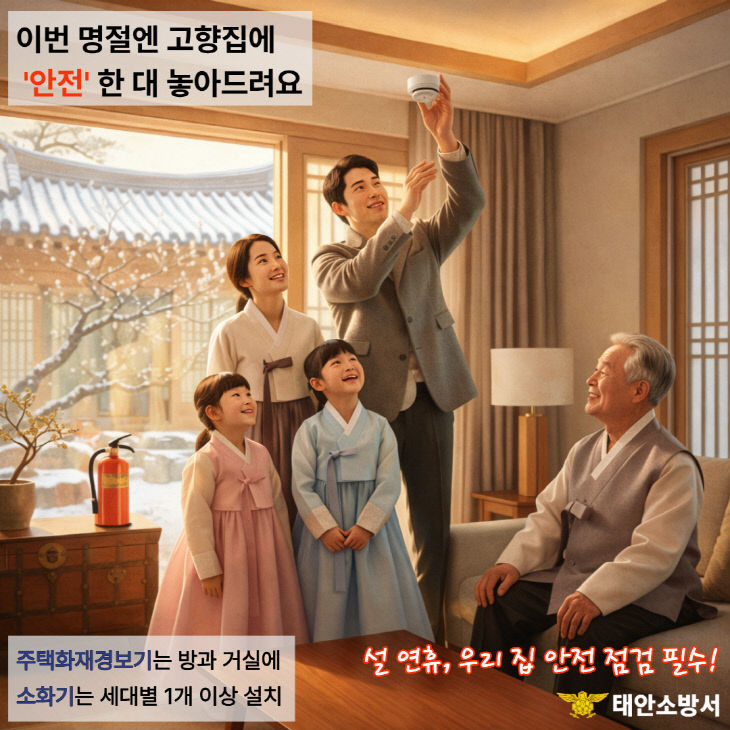 설 명절 고향집 주택용소방시설 설치 이미지