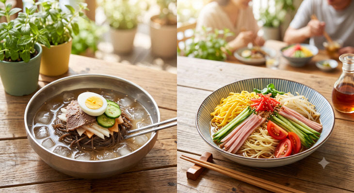 한일 차가운 면 요리에 숨겨진 반전 이야기-나오꼬