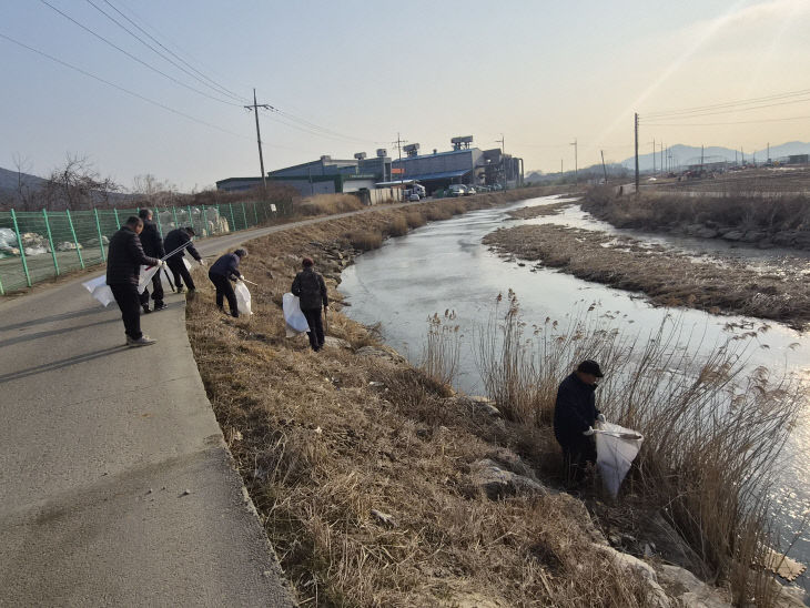 양도면 이장단, 능내천 일대 환경정화에 앞장