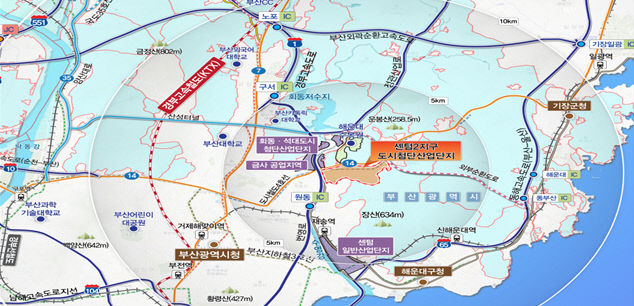 센텀2지구 도시첨단산업단지 위치도.부산시 제공