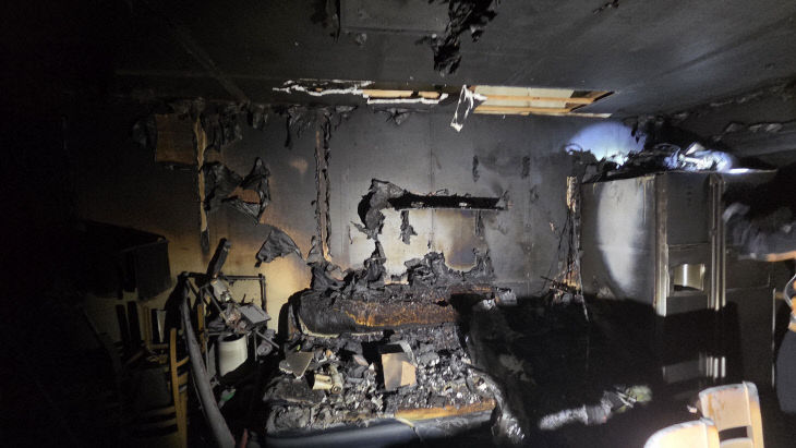 2월 19일 태안군에서 발생한 주택 화재 현장