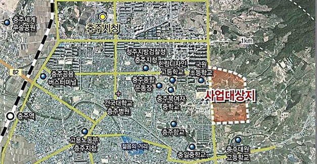 안림지구 도시개발 사업 위치도