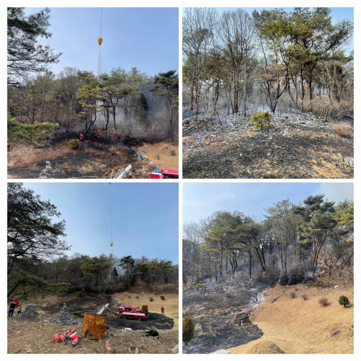 제천시 송학면 화제 현장