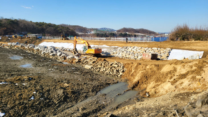 오궁저수지 정비 모습.(음성군 제공)