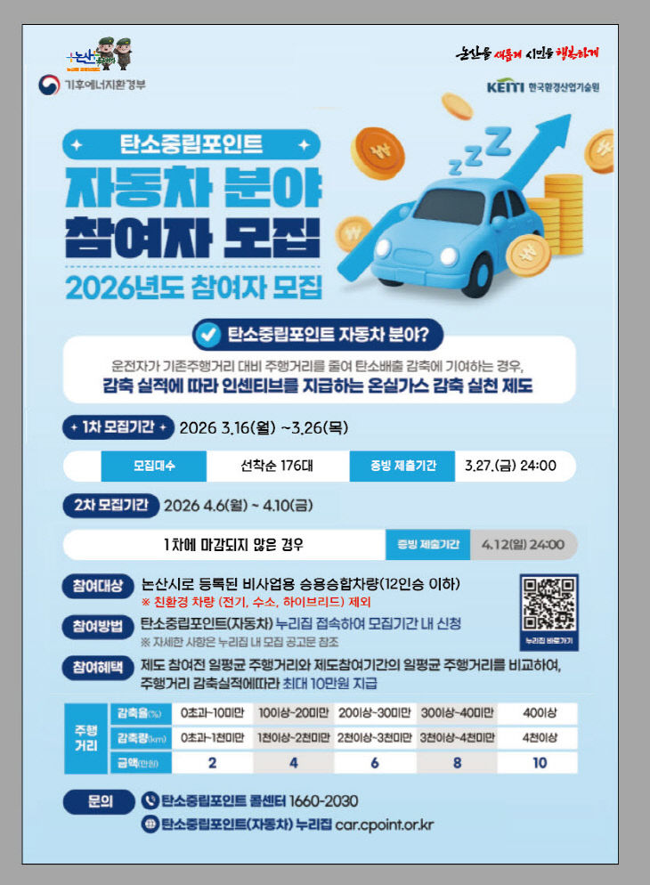 홍보 포스터(탄소중립포인트제 자동차분야)
