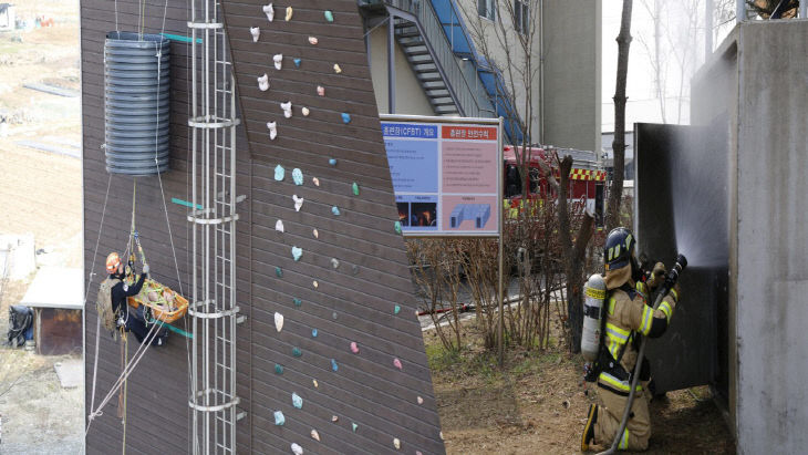 서천소방서가 실시한 상반기 팀 단위 소방전술훈련 평가