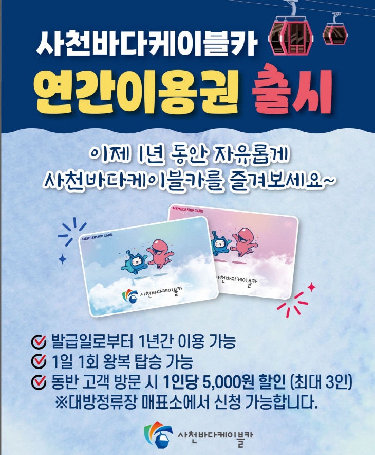 사천바다케이블카 연간 이용권 도입-홍보물