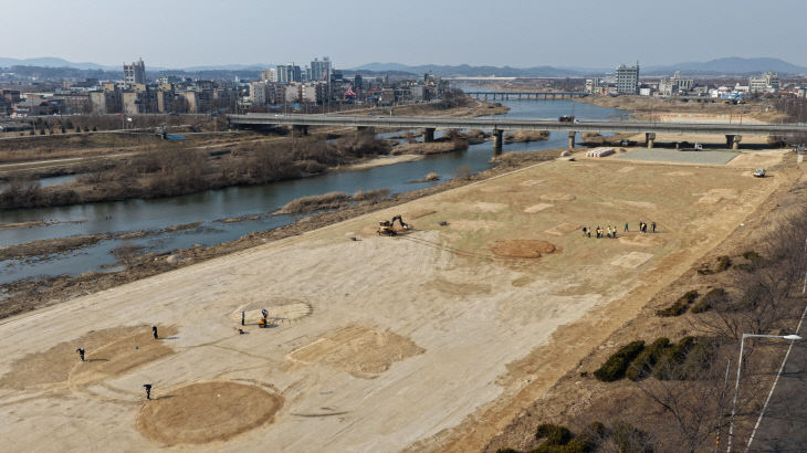 감곡 파크골프장 조성사업 현장 사진.(사진=음성군 제공)
