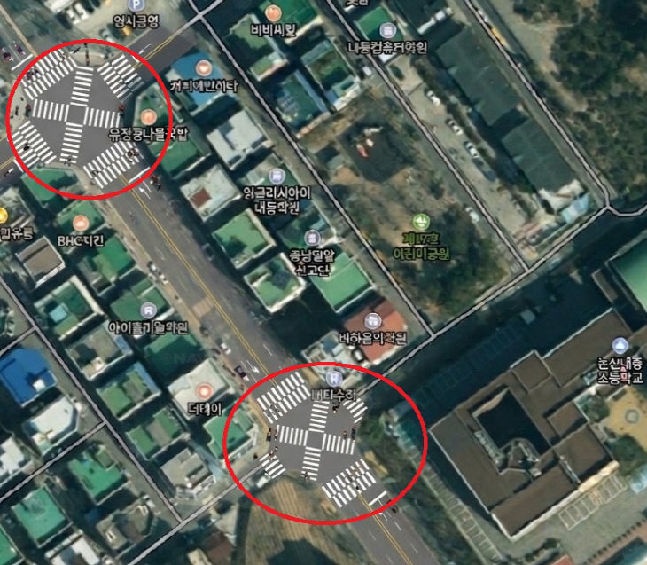 대각선 횡단보도(위치도)