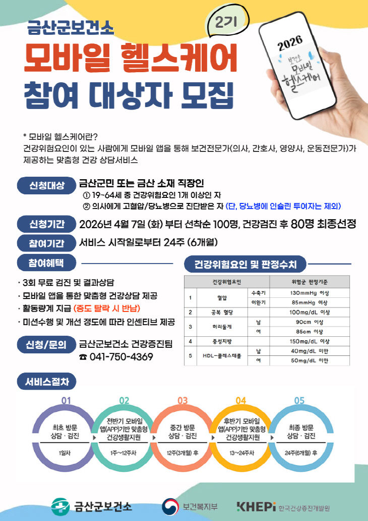 모바일 헬스케어  모집 홍보물