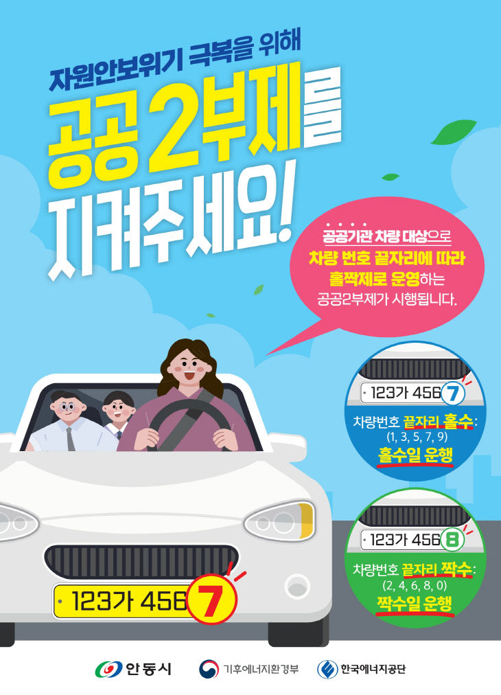 0408 안동시  공공기관 차량 2부제 시행