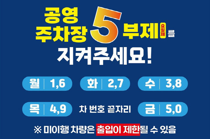 5-1. 파주시, 자원안보 위기에 따른 공영주차장 5부제 시행