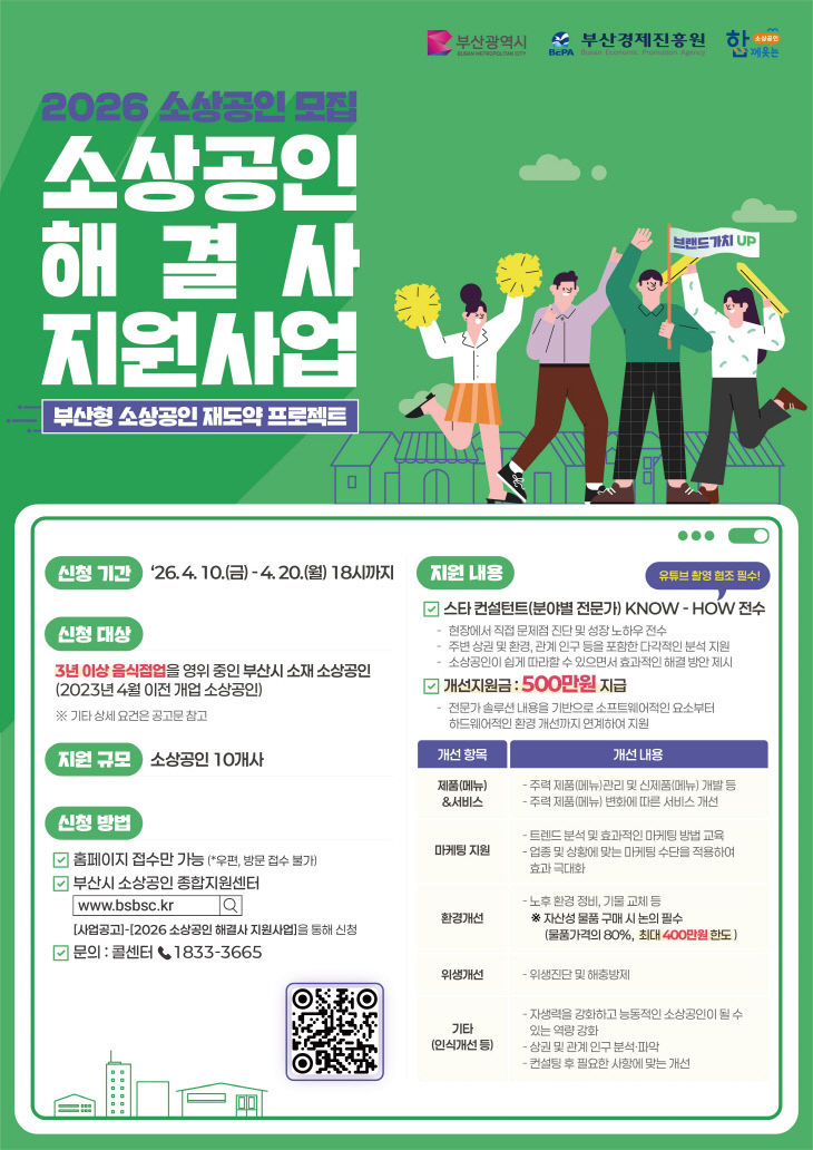 소상공인 해결사 지원사업 참가 소상공인 모집